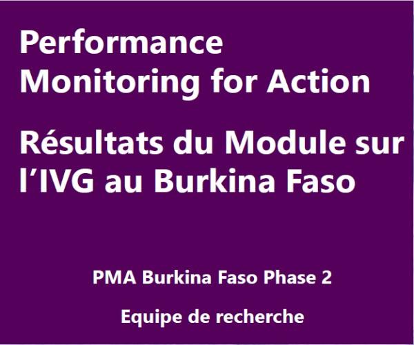 Résultats du Module sur l’IVG au Burkina Faso