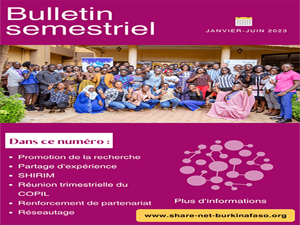 Bulletin semestriel de Share-Net Burkina Faso (Janvier-juin 2023)