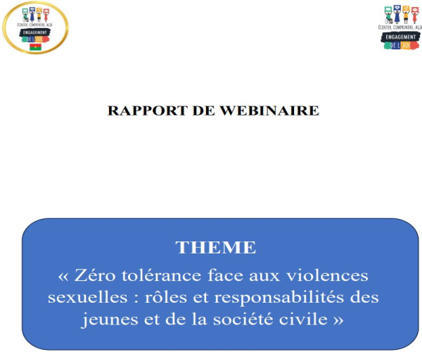 Zéro tolérance face aux violences  sexuelles : rôles et responsabilités des  jeunes et de la société civile